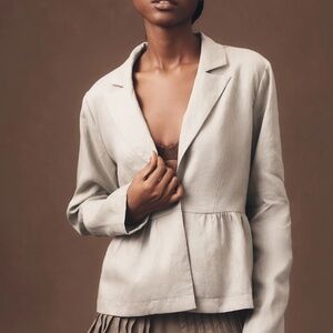 NEW Dolan Left of the Coast Linen Babydoll Ivory Blazer XS Anthropologie